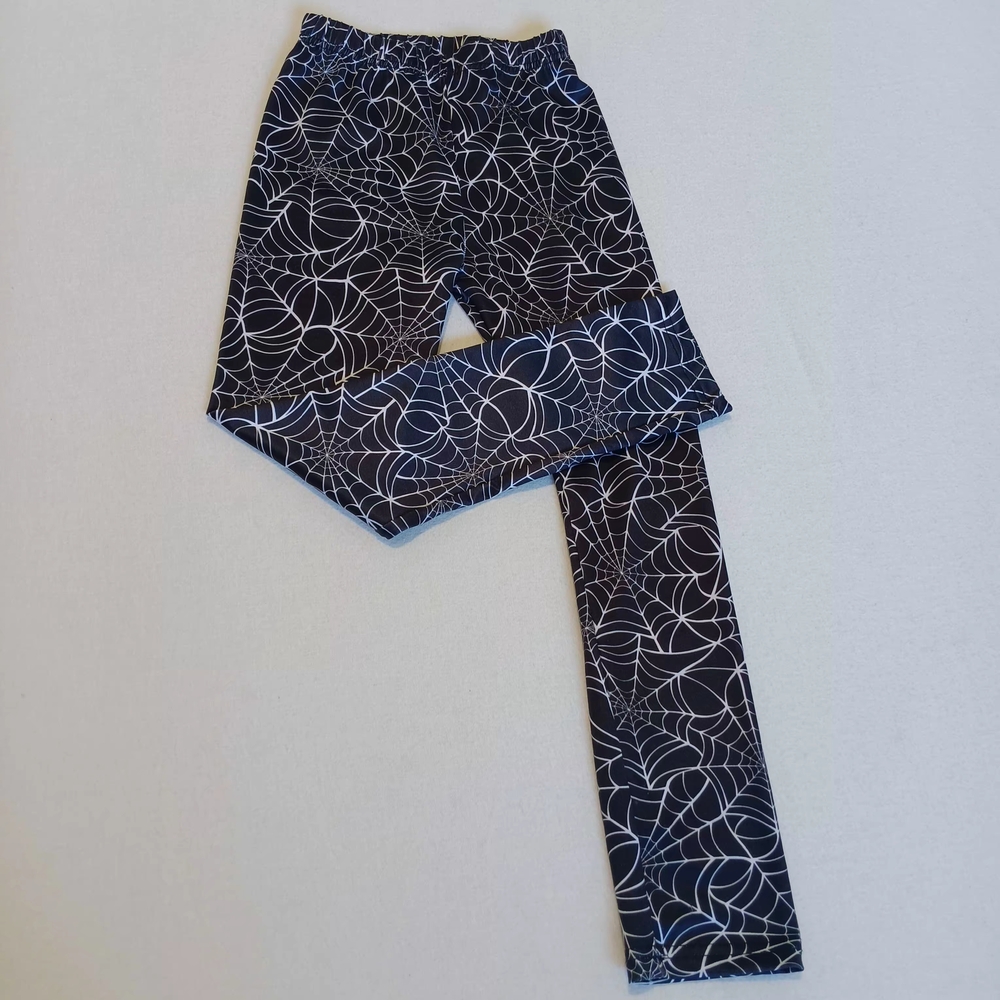 Spider Web Patterned Kids Leggings Sz 130